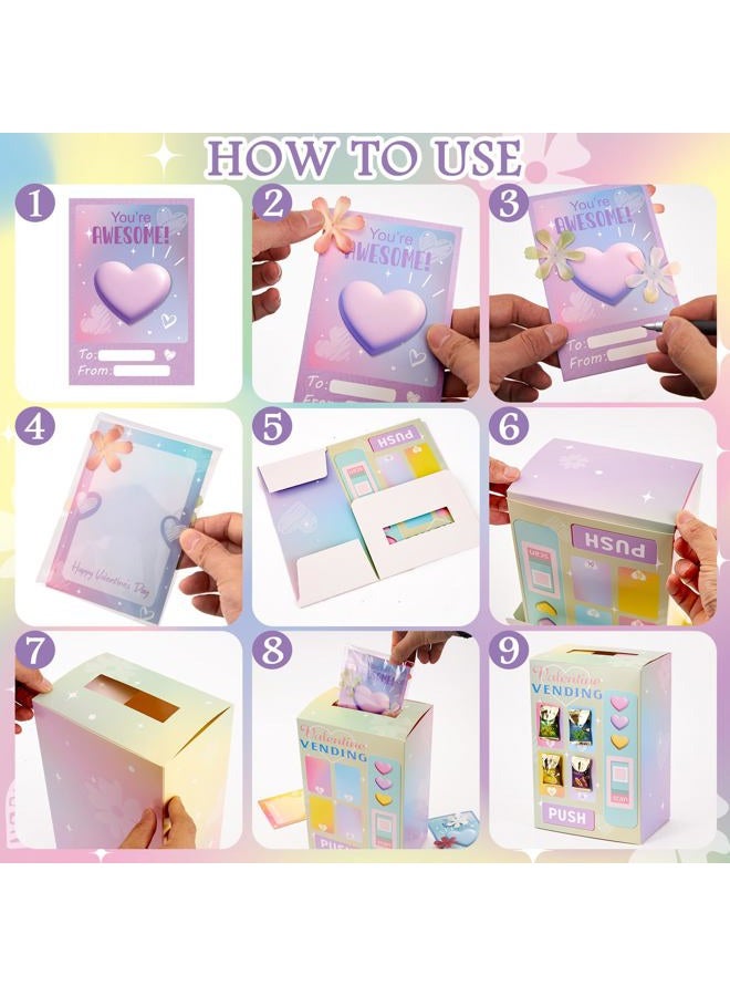 Homarkable Valentines Cards for Kids Classroom, 28 Pcs Flower Themed Valentines Cards for Girls, Funny Valentines Day Gifts - Image 4