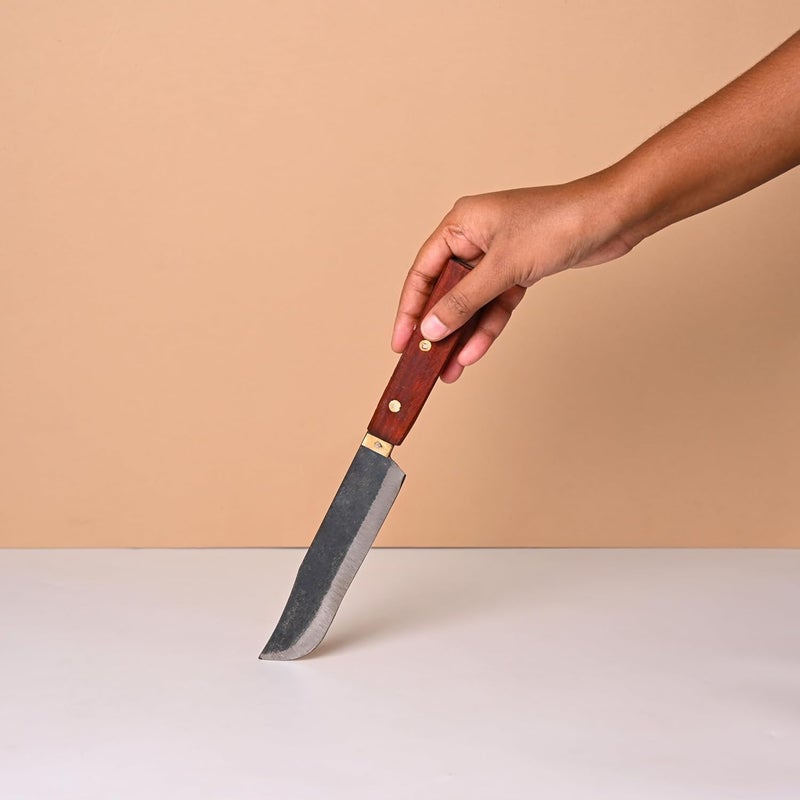 YATTA YATTA AGRAM HandForged Multipurpose Kitchen Knife Set of 2 Iron Knife 56 Inch Blade with Wooden Handle Kitchen Knife for Home Knife for Vegetables Fish Meat UltraSharp Durable  - Image 2