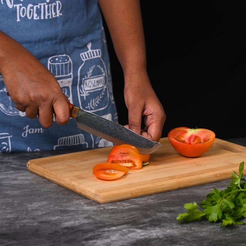 YATTA YATTA AGRAM HandForged Multipurpose Kitchen Knife Set of 2 Iron Knife 56 Inch Blade with Wooden Handle Kitchen Knife for Home Knife for Vegetables Fish Meat UltraSharp Durable  - Image 4