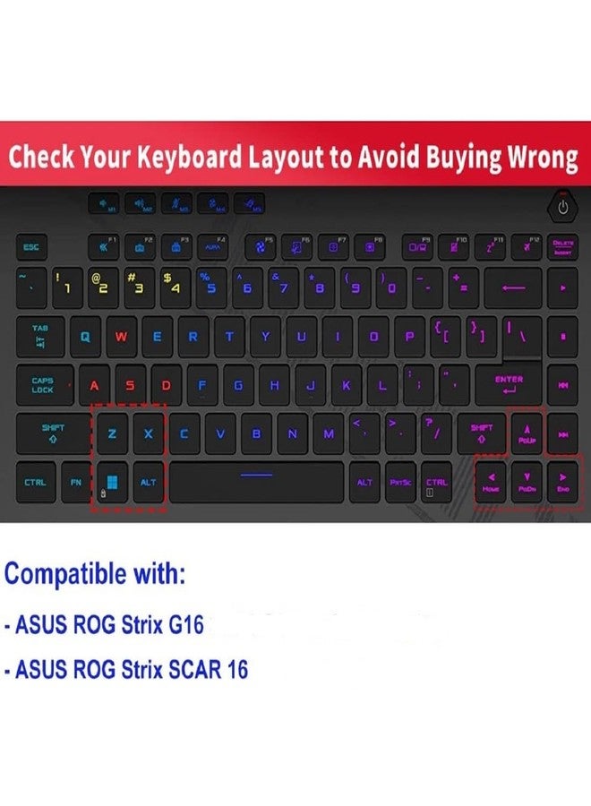 رايا غطاء لوحة مفاتيح سيليكون من RAYA لأجهزة الكمبيوتر المحمولة المخصصة للألعاب ASUS ROG Strix G16 و ASUS ROG Strix Scar 16 موديلات 2023/2024 (أسود) - Image 2