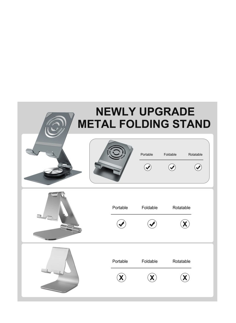Excefore Foldable Cell Phone Stand, Adjustable Desktop Phone Holder,  Compatible with All Mobile Phone, iPhone 14 13 Pro Max Mini, iPad, Tablet 4-11'', Suitable for Travel, for Desk, Office  - Image 3
