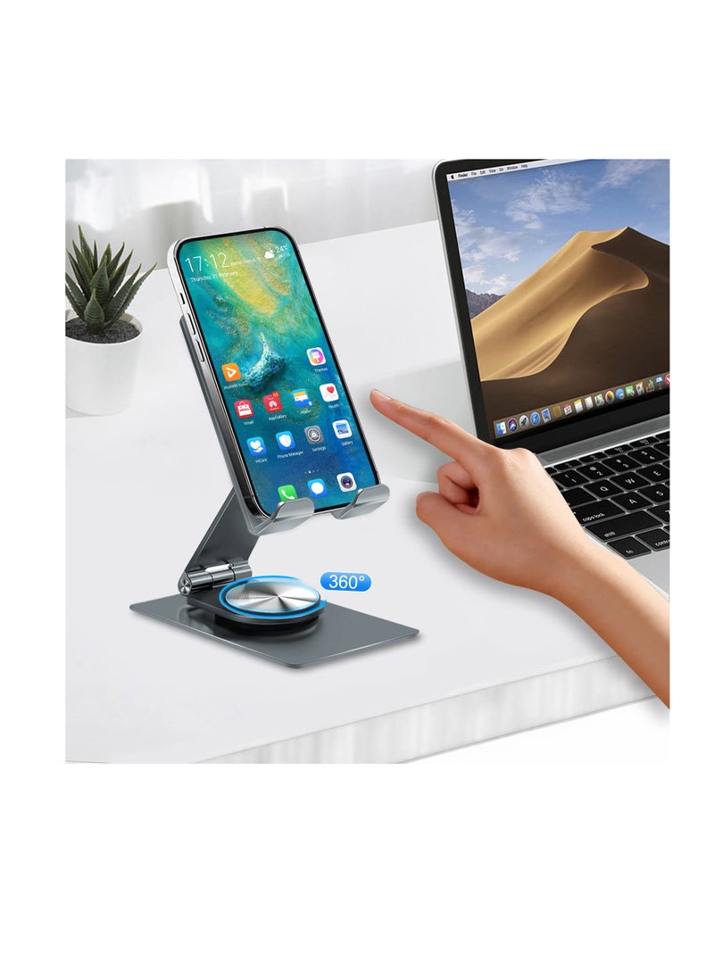 Excefore Foldable Cell Phone Stand, Adjustable Desktop Phone Holder,  Compatible with All Mobile Phone, iPhone 14 13 Pro Max Mini, iPad, Tablet 4-11'', Suitable for Travel, for Desk, Office  - Image 4