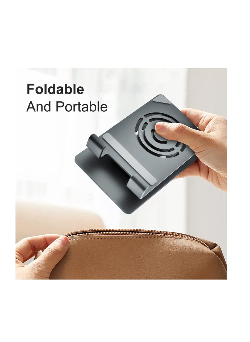 Excefore Foldable Cell Phone Stand, Adjustable Desktop Phone Holder,  Compatible with All Mobile Phone, iPhone 14 13 Pro Max Mini, iPad, Tablet 4-11'', Suitable for Travel, for Desk, Office  - Image 5