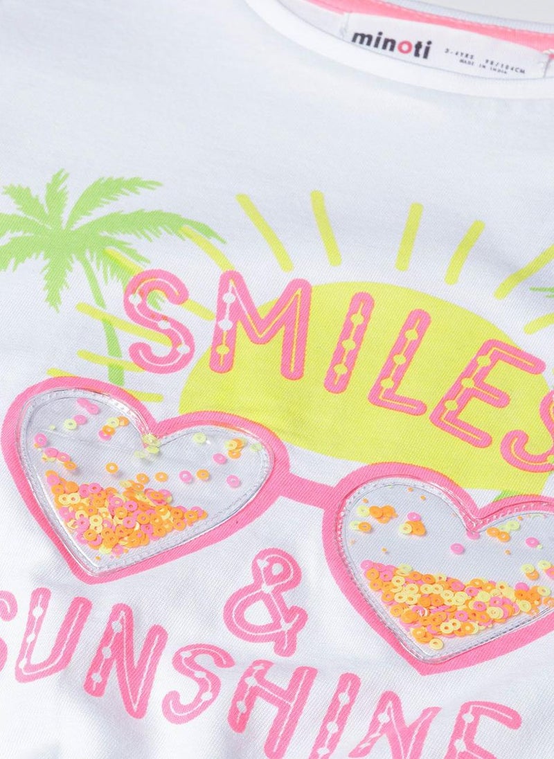 MINOTI Girls T-Shirt with Elastic Hem and Short Sleeves - Image 4