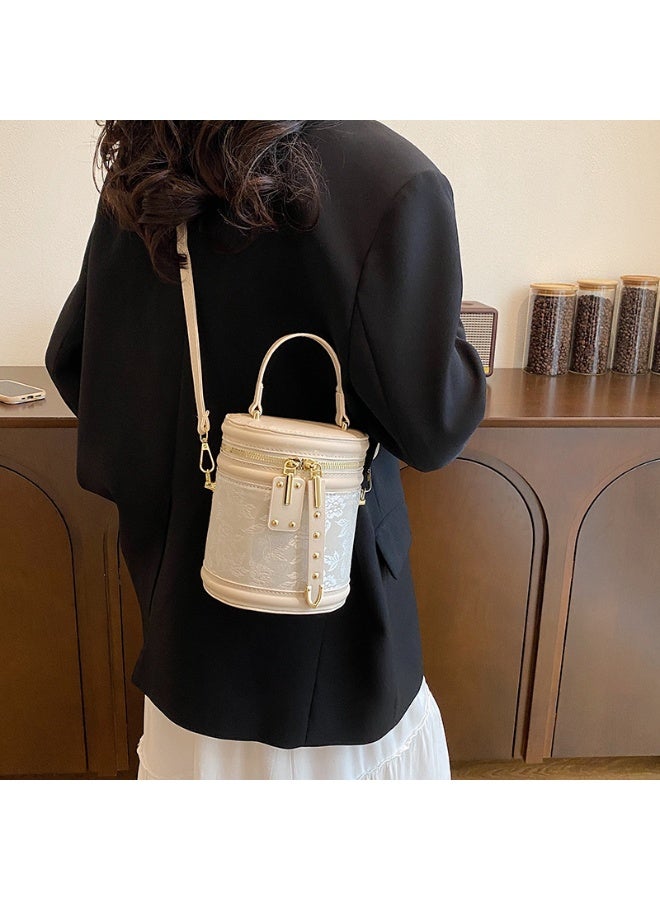Embroidered Tote Bucket Bag