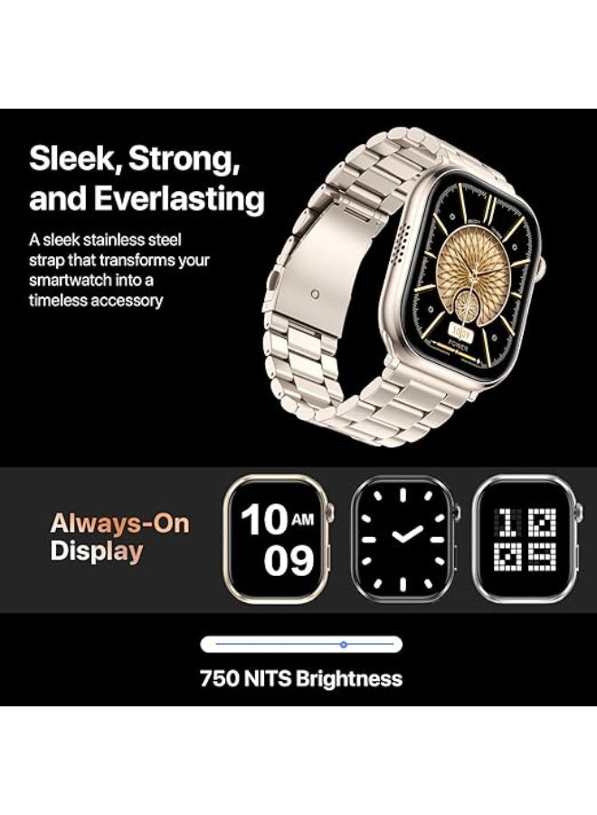 Fire-Boltt Brillia Smart Watch 2.02” Super AMOLED Display, Bluetooth Calling, SpO2, Heart Rate Monitor, 120+ Sports Modes, Fitness Tracker, Voice Assistant, Smart Watch for Man & Women - Image 4
