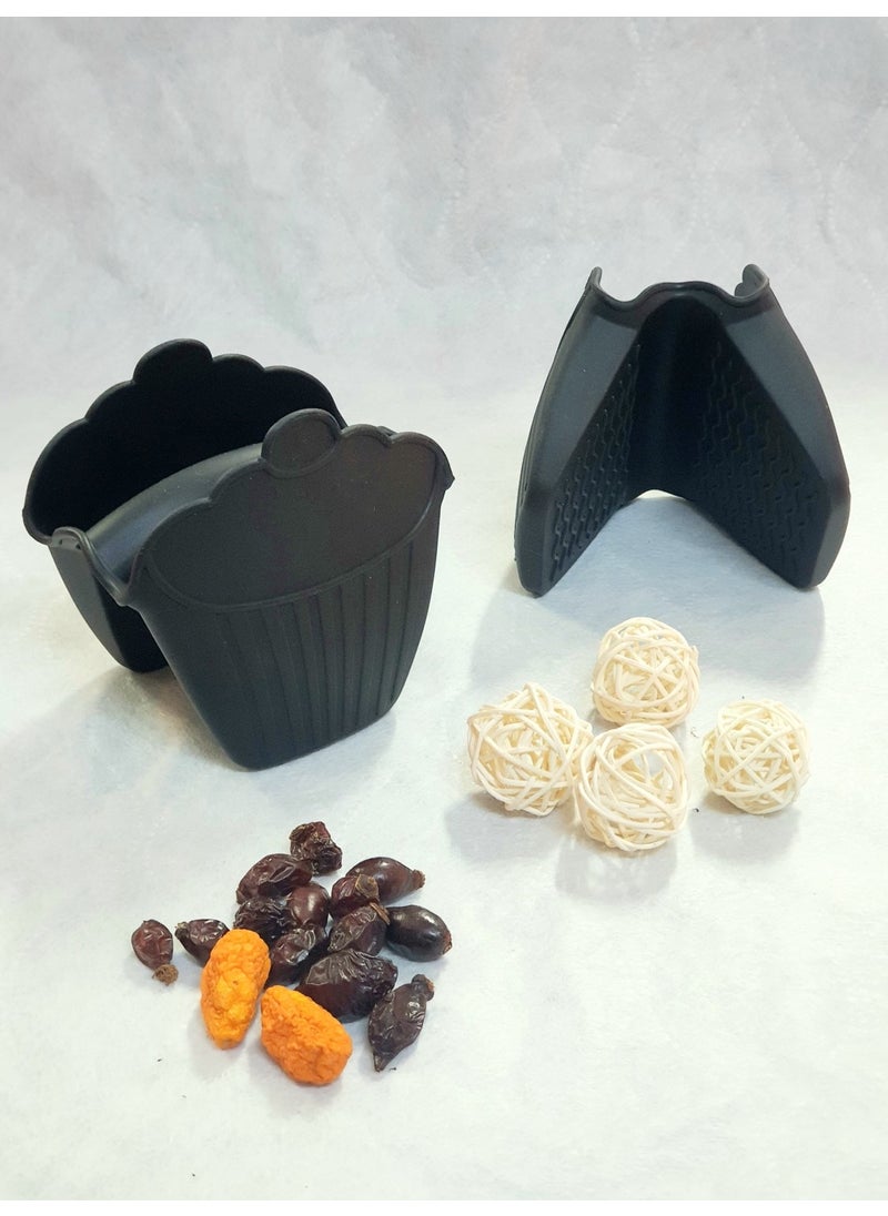 Saccura Dekor - 2-Pack Black Silicone Hand Non Burning Special Quality Oven Holder - Image 1