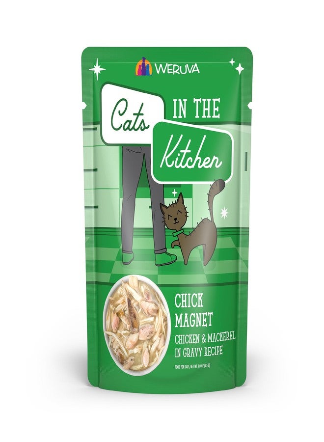 ويروفا طعام القطط Weruva Cats in the Kitchen، Chick Magnet مع الدجاج والماكريل في المرق، عبوة 3 أونصة (عبوة من 12) - Image 1