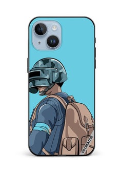 Protective Case Cover For Apple iPhone 15 Plus Helmet And In Military Uniform Design Multicolour