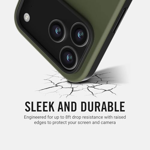 The Ridge Ridge Case Compatible with iPhone 17 PRO - Compatible with MAGSAFE & Wireless Charging, Aluminum Control Buttons, Dual-Layer Construction, TPU Bumper with Drop Protection (Matte Olive) - Image 4