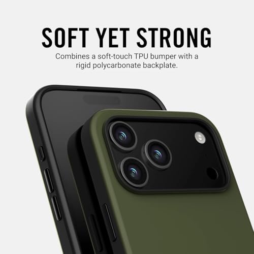The Ridge Ridge Case Compatible with iPhone 17 PRO - Compatible with MAGSAFE & Wireless Charging, Aluminum Control Buttons, Dual-Layer Construction, TPU Bumper with Drop Protection (Matte Olive) - Image 5