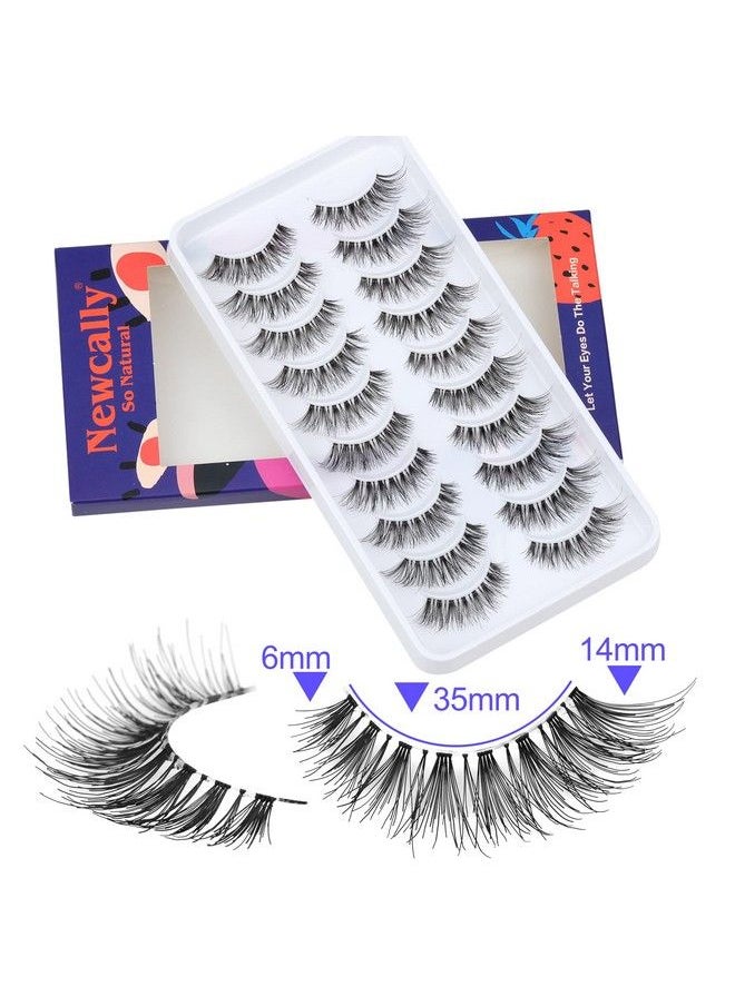 Newcally - Lashes Natural Wispy False Eyelashes Cat Eye Lashes HandKnotted Soft Light Volume Fake Lashes Multipack - Image 1