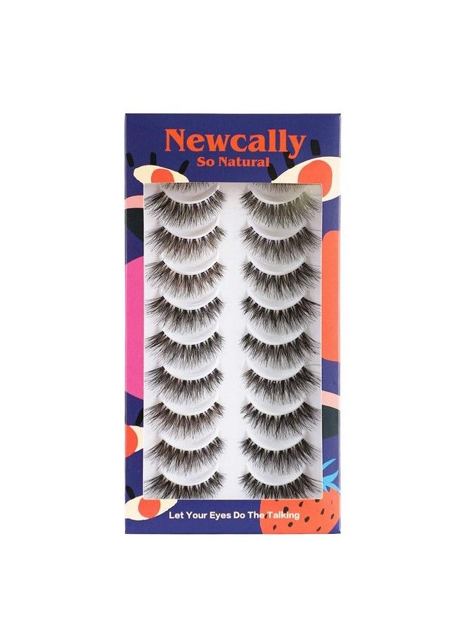 Newcally - Lashes Natural Wispy False Eyelashes Cat Eye Lashes HandKnotted Soft Light Volume Fake Lashes Multipack - Image 1