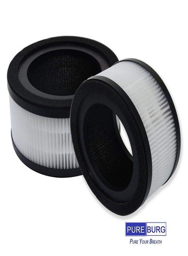 PUREBURG فلتر بديل من بيوربيرغ متوافق مع جهاز تنقية الهواء إنفيزي كلين IC-2010 ستيلا، عبوة من قطعتين من فلتر HEPA H13 مع الكربون النشط، ترشيح عالي الكفاءة من 4 مراحل - Image 5