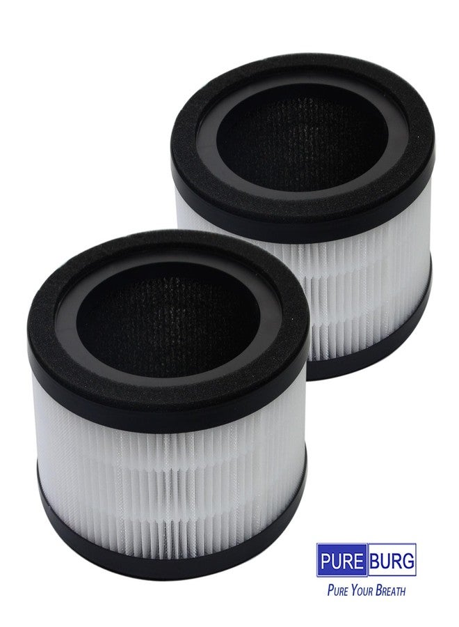 PUREBURG فلتر بديل من بيوربيرغ متوافق مع جهاز تنقية الهواء إنفيزي كلين IC-2010 ستيلا، عبوة من قطعتين من فلتر HEPA H13 مع الكربون النشط، ترشيح عالي الكفاءة من 4 مراحل - Image 3
