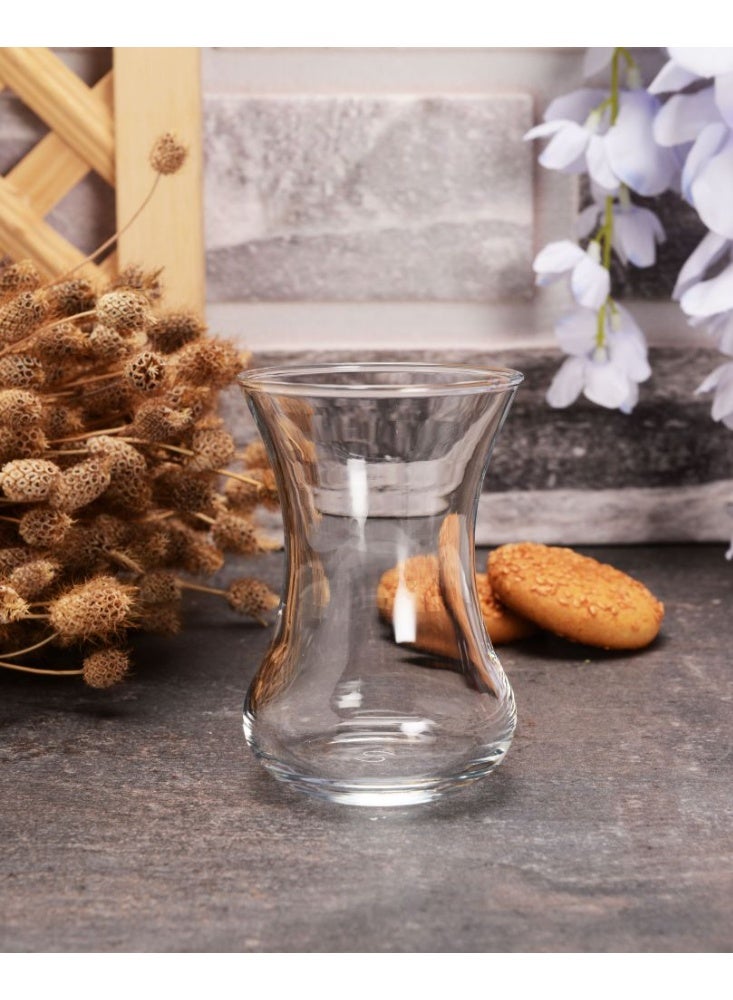 Paşabahçe Pasabahce Vefa Tea Glass Set 130ml – 6 Piece Traditional Turkish Tea Glasses – Elegant Clear Slim Design – 1199393 - Image 2