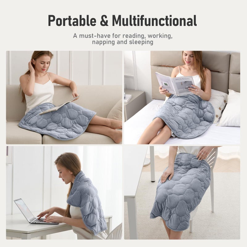 Wemore Weighted Lap Blanket 7lbs for Adults, Small Weighted Blanket for Travel, Calming, Relaxing, Napping and Sleeping, All-Season Weighted Lap Pad, Machine Washable, Light Grey 24x29 inches - Image 5