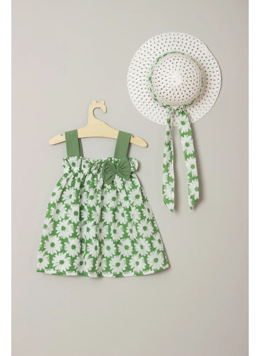 Ada Bebek Çocuk Ada Baby Kids New Season Ribbon and Bow Floral Dress