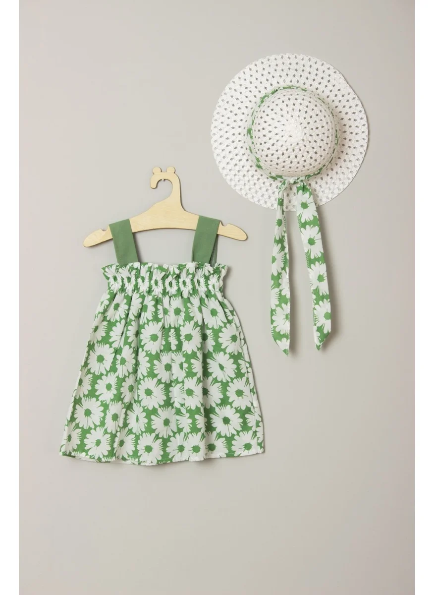 Ada Bebek Çocuk Ada Baby Kids New Season Ribbon and Bow Floral Dress