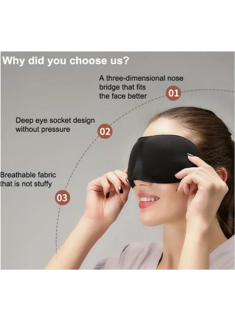 jisimu Sleep Mask Blackout Black silk sleep eye mask Comfortable & Breathable Eye Mask Best Night Companion Eyeshade - Image 3