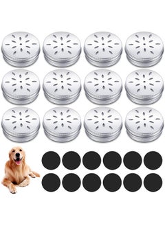 Oudain Oudain 12 Pack Dog Scent Work Tins, Dog Scent Training Box, Dog Nose Metal Container with 12 Magnetic Dots, Dog Scent Training Kit Smell Training Canisters Aluminum Cans for Dogs Training (Cute)  - Image 1