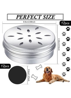 Oudain Oudain 12 Pack Dog Scent Work Tins, Dog Scent Training Box, Dog Nose Metal Container with 12 Magnetic Dots, Dog Scent Training Kit Smell Training Canisters Aluminum Cans for Dogs Training (Cute)  - Image 2