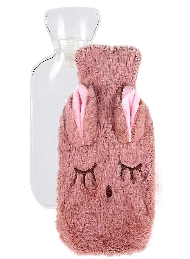FYCAN 350 ml Baby Warm Plush Hot Water Bag Cartoon Rabbit Plush Water Warmer Removable and Washable Water Warmer Bag Comfortable Soft with Hand Cover for Pain Relief Pain Relief, Odorless-Multi - Image 1