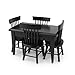 Cutemini Miniature Dining Table Chair Set for Dollhouse 1 12 Scale Wooden Furniture Model 5pcs House Mini Decoration Accessories DIY Hobby Gift Black - Image 4