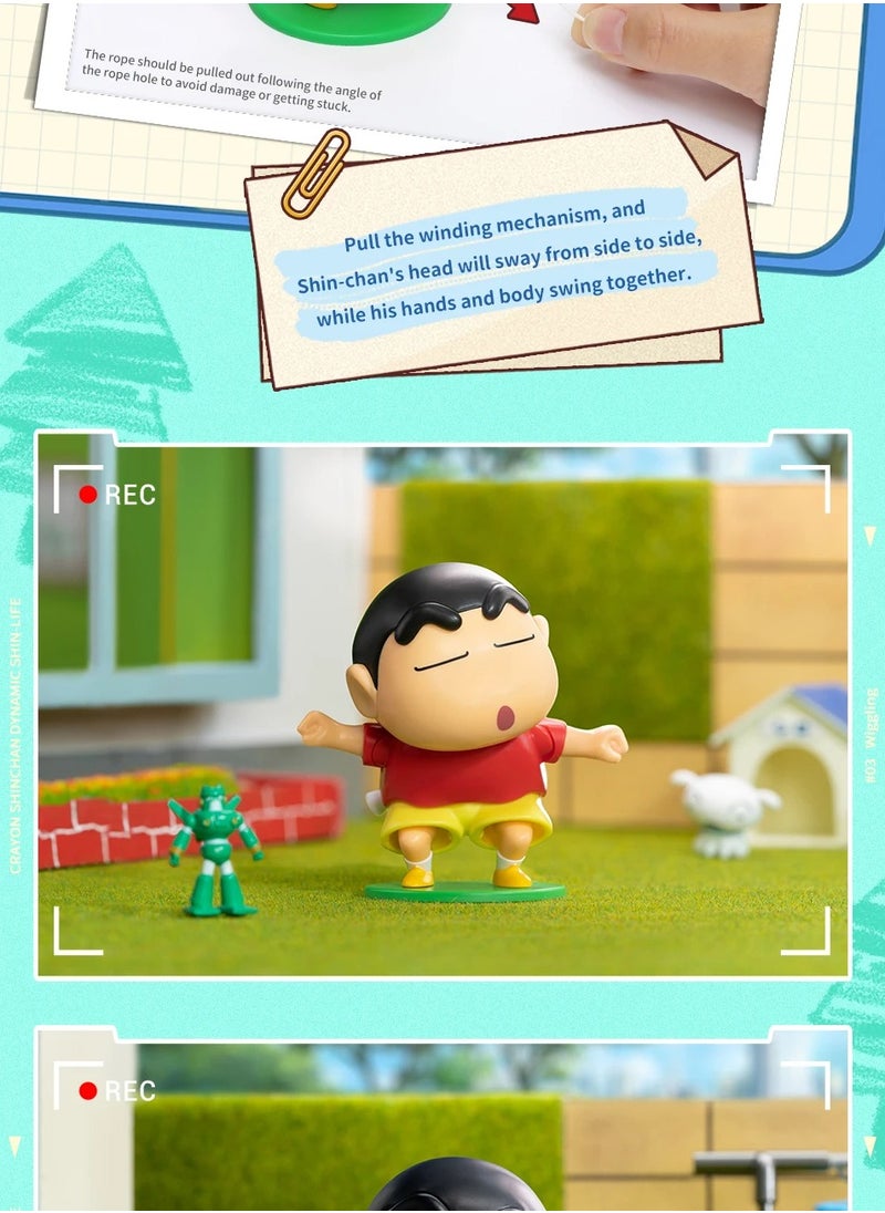 Generic - Crayon Shin Chan Dynamic Shin Life Mystery Box - 4PC Collectible Wind-up Toy Set - Image 1
