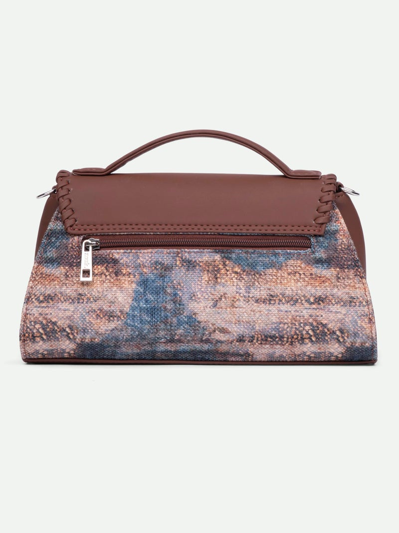 ZOUK Saisha Sling Bag for Women – Vegan Leather with Whip-Stitch Detailing & Detachable Silver | Water-Resistant Stylish Purse | Triund Baroque - Image 5