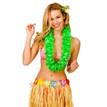 LUDALY Party Decoration Neon Lei Garland Green/Hawaiian Flower Garlands/Pool Party Props/Beach Party Props/Hawaiian Theme Party Decorations (1Pc)  - Image 2