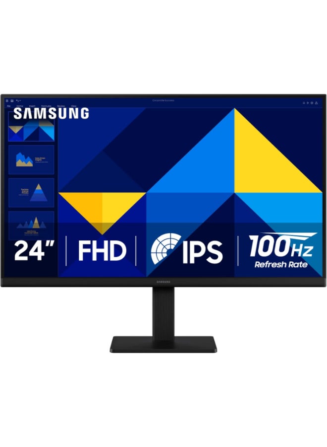 Samsung 24 inch S3 S30GD Essential Monitor, IPS Display, FHD Resolution, 100Hz Refresh Rate, 5ms (GtG) Response Time, Flicker-Free Technology, 16.7m Color Support | LS24D300GAMXUE Black