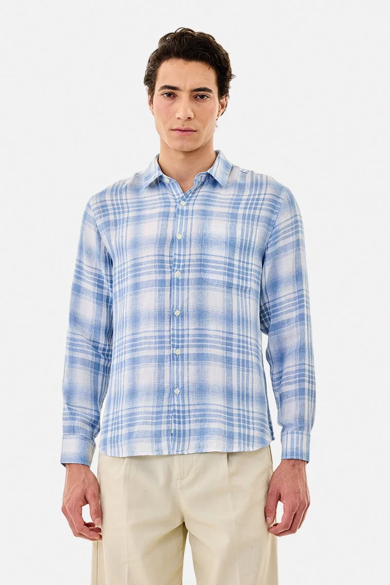 SNITCH 100% Linen Checks Shirt