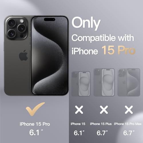 JETech Silicone Case for iPhone 15 Pro 61Inch SilkySoft Touch FullBody Protective Phone Case Shockproof Cover Black - Image 3