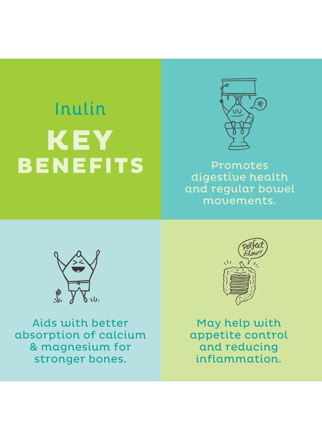 KOS Organic Inulin Powder, Unflavored & Unsweetened Superfood - Vegan Inulin for Prebiotic Intestinal Support, Digestive Health Promoting - USDA Certified, Non-GMO, Soy & Gluten-Free, 112 Servings Bag - Image 2