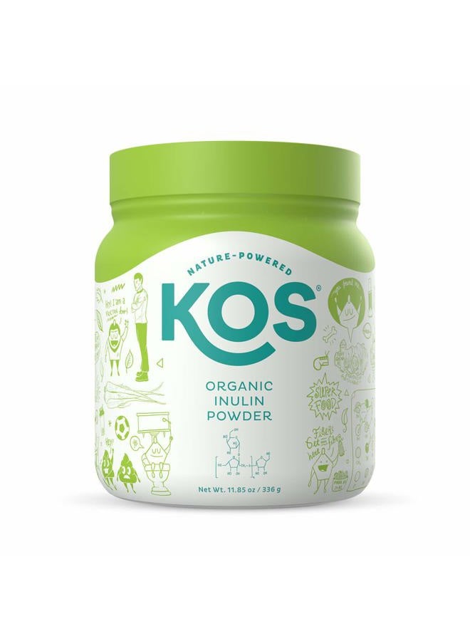 KOS Organic Inulin Powder, Unflavored & Unsweetened Superfood - Vegan Inulin for Prebiotic Intestinal Support, Digestive Health Promoting - USDA Certified, Non-GMO, Soy & Gluten-Free, 112 Servings Bag - Image 1