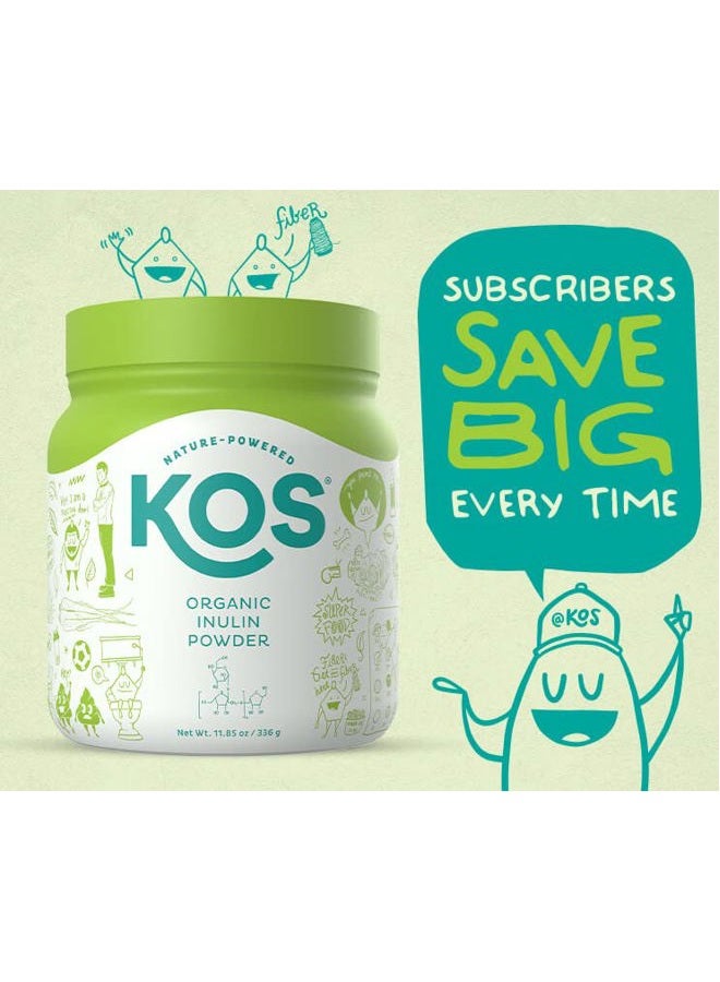 KOS Organic Inulin Powder, Unflavored & Unsweetened Superfood - Vegan Inulin for Prebiotic Intestinal Support, Digestive Health Promoting - USDA Certified, Non-GMO, Soy & Gluten-Free, 112 Servings Bag - Image 3