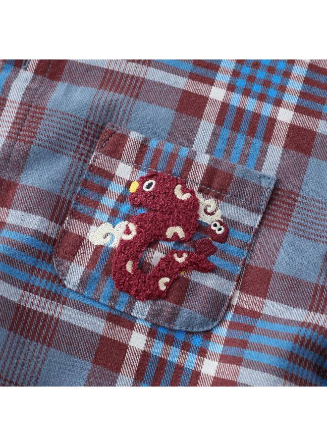 Limited Stock] Baby Shirt Boys And Girls Spring And Autumn New Plaid Shirt Children's Chinese New Year Outfit Fashion - Image 5