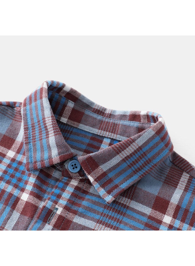 Limited Stock] Baby Shirt Boys And Girls Spring And Autumn New Plaid Shirt Children's Chinese New Year Outfit Fashion - Image 4