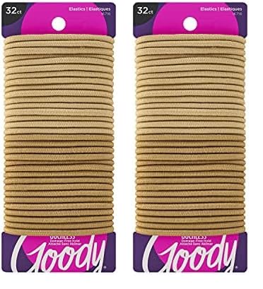 Goody Ouchless Elastic Hair Tie  32 Count Blonde  4MM for Medium Hair  Slideproof PainFree Hair Accessories for Men Women Boys and Girls  Perfect for Long Lasting Braids Ponytails and More