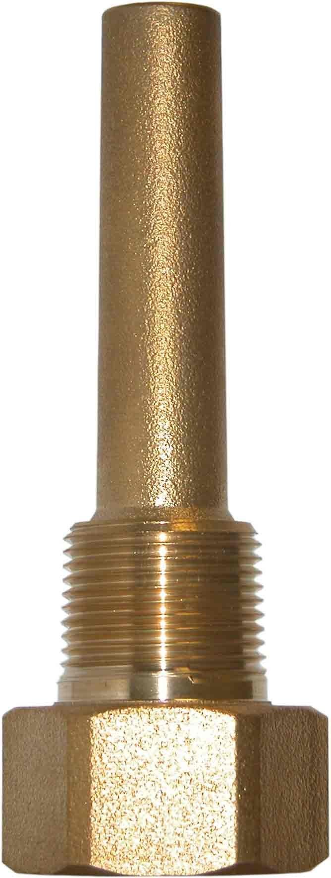 Winters Instruments Winters TIW01LF TIM (LEAD-FREE) BRASS THERMOWELL, 3.5" STEM LENGTH, 3/4" NPT - Image 2