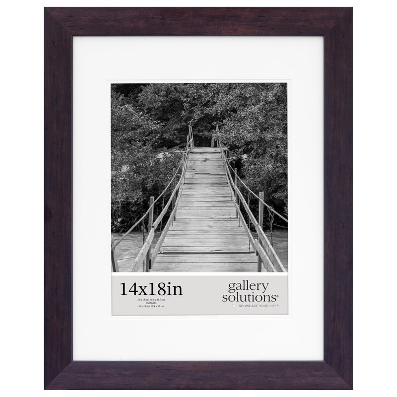 Gallery Solutions  14x18 Wall Picture Frame  Double White Mat  Matted for 10x13 Image  Versatile Display Option for Your Cherished Memories  Rectangular Tabletop  White Poster Frame