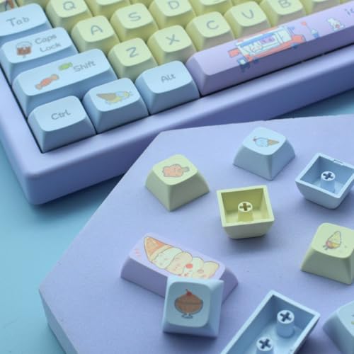 Cmokifuly Ice Cream Keycaps XDA Profile Custom Cute Keys for Mechanical Keyboard,133 Keys Keycaps Set PBT Dye Sublimation Keycaps (Purple Ice Cream) - Image 2