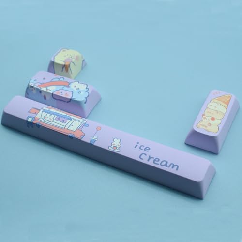 Cmokifuly Ice Cream Keycaps XDA Profile Custom Cute Keys for Mechanical Keyboard,133 Keys Keycaps Set PBT Dye Sublimation Keycaps (Purple Ice Cream) - Image 3