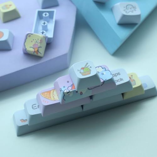 Cmokifuly Ice Cream Keycaps XDA Profile Custom Cute Keys for Mechanical Keyboard,133 Keys Keycaps Set PBT Dye Sublimation Keycaps (Purple Ice Cream) - Image 4