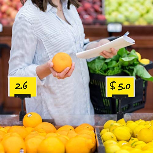 LeeLoon 5 Pcs POP Adjustable Plastic Sign Holder,Clip-on Style Double Head Display Clips Rotating Reuse Sign Price Tag Merchandise Sign Display Clip Holder for Business,Store,Supermarket,Office,Exhibition (A) - Image 4