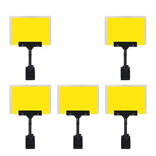 LeeLoon 5 Pcs POP Adjustable Plastic Sign Holder,Clip-on Style Double Head Display Clips Rotating Reuse Sign Price Tag Merchandise Sign Display Clip Holder for Business,Store,Supermarket,Office,Exhibition (A) - Image 1