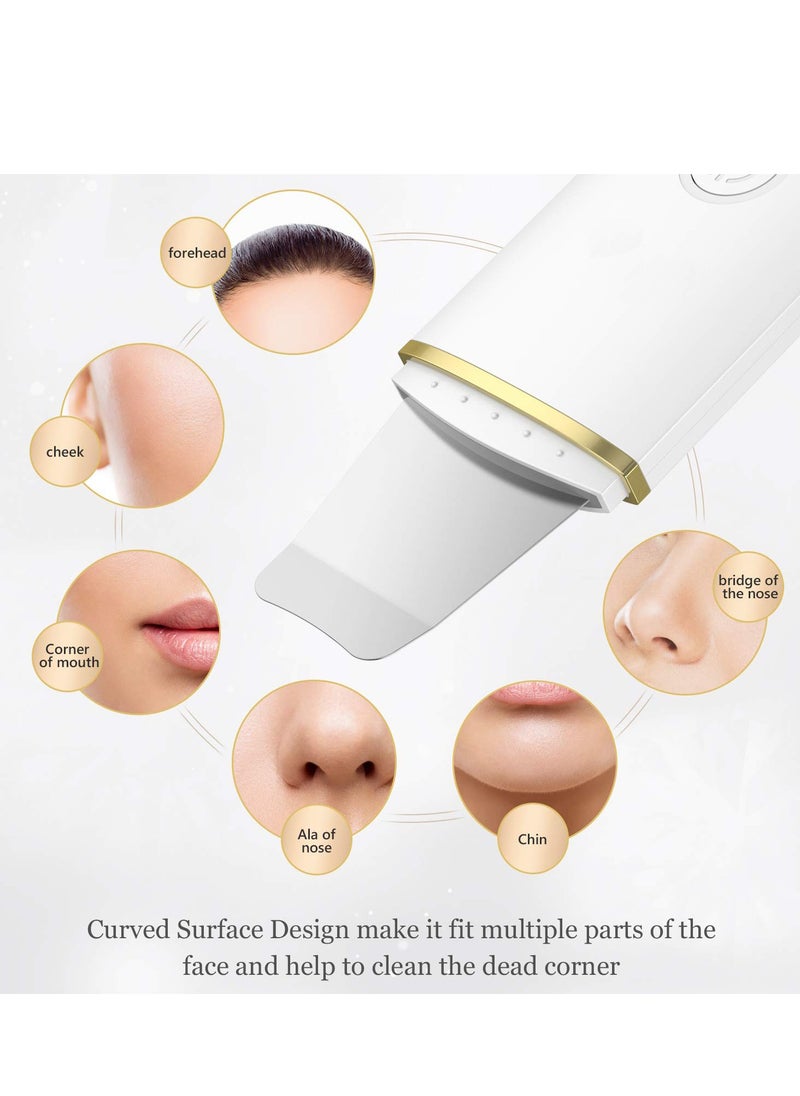 KHAJUL Skin Scrub Facial Scraper, Pore Cleansing Blackhead Removal Tool for Face Deep Cleansing - 4 Modes (White)  - Image 4