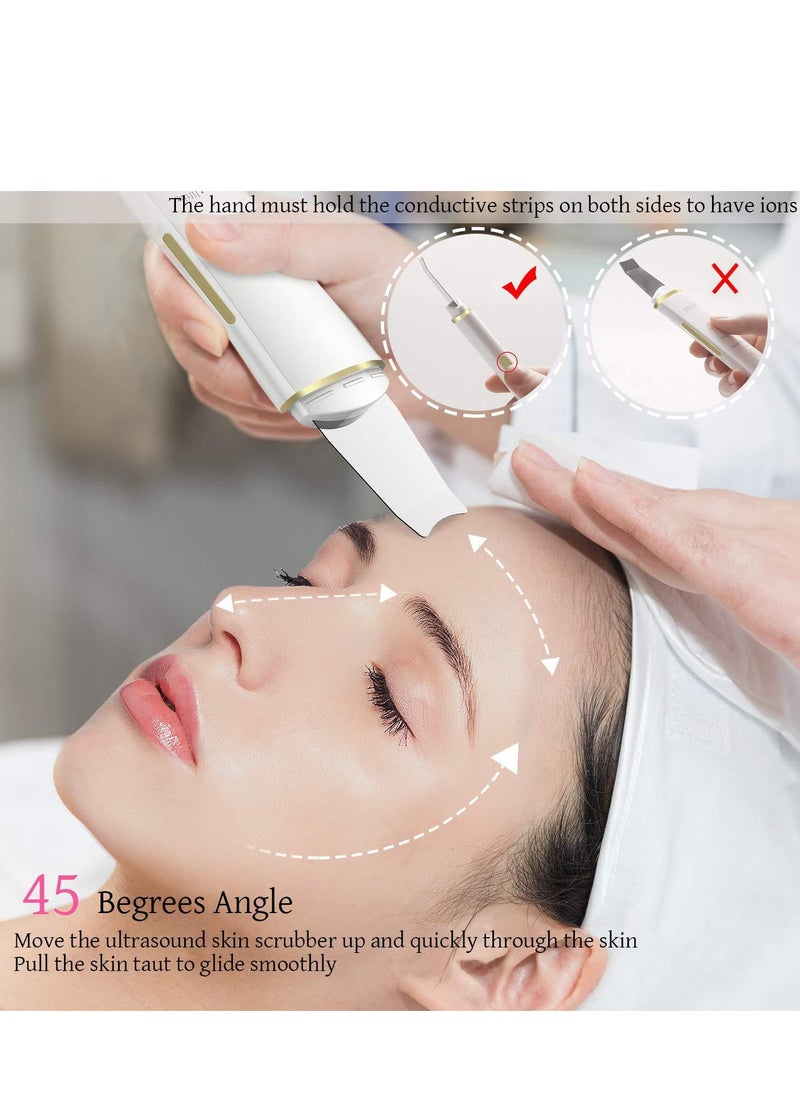 KHAJUL Skin Scrub Facial Scraper, Pore Cleansing Blackhead Removal Tool for Face Deep Cleansing - 4 Modes (White)  - Image 5