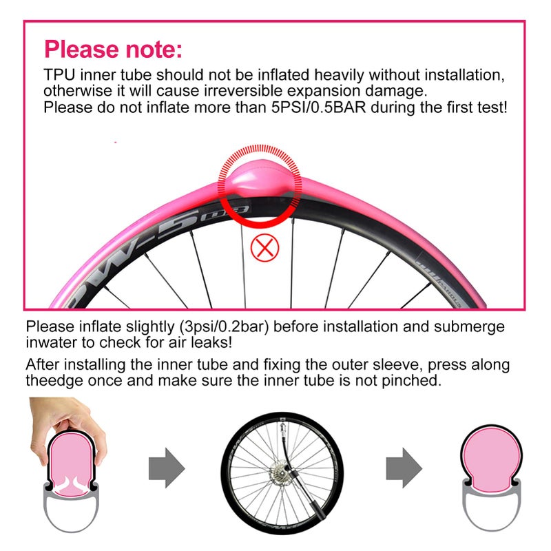 Cyclami RideNow TPU Tube 700C/28'' Gravel & 29'' MTB Bike Inner Tire Compatible with 700 x 32C-47C, 2-Pack 29'' Mountain Bicycle Valve Length Presta 45mm Ultralight (Include 8 PCS Bike Inner Tire Patch) - Image 5